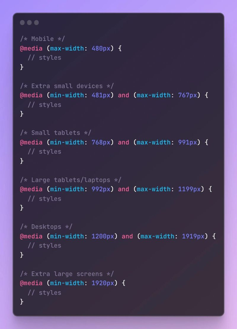 All media queries
